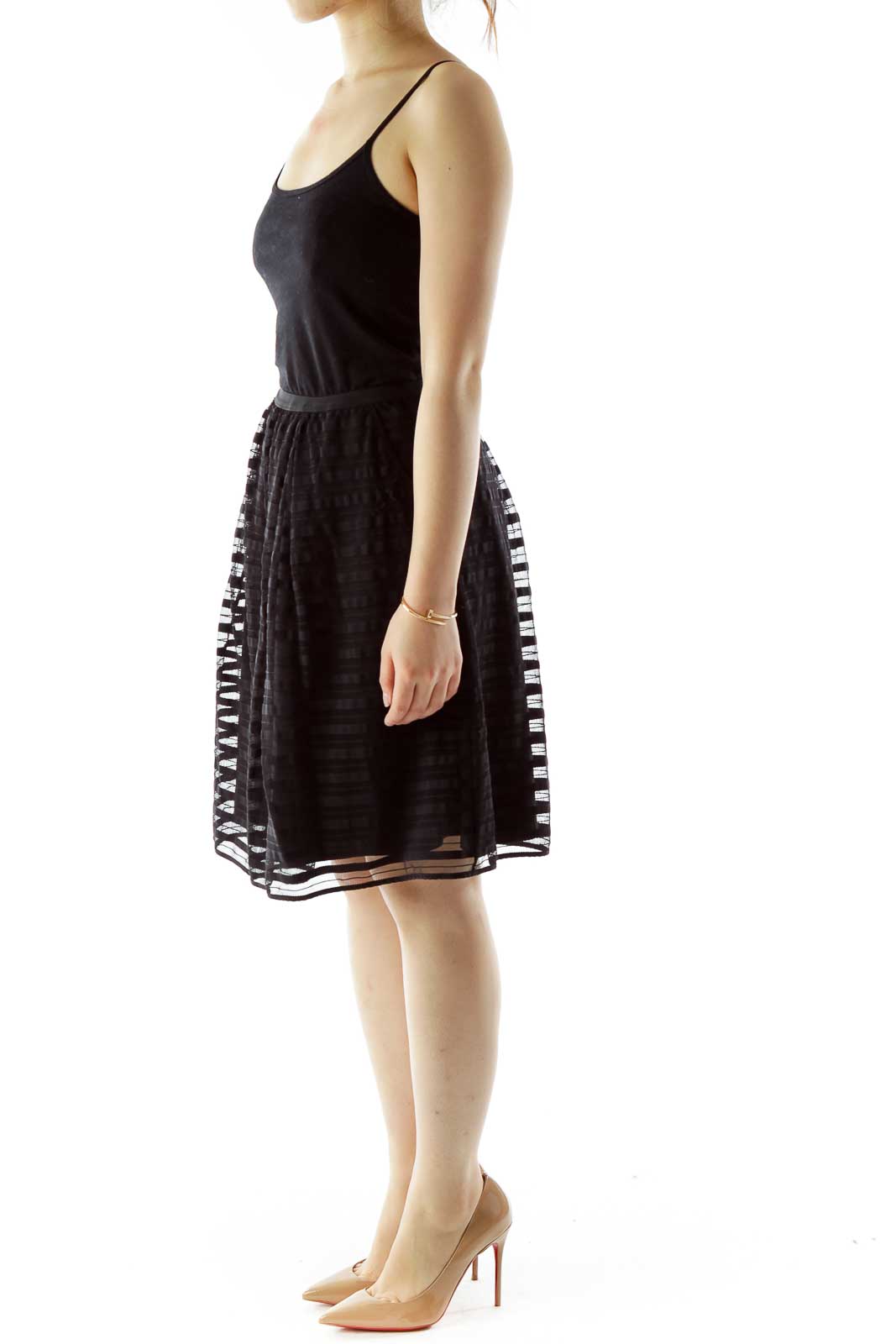 Black Layered A-Line Skirt