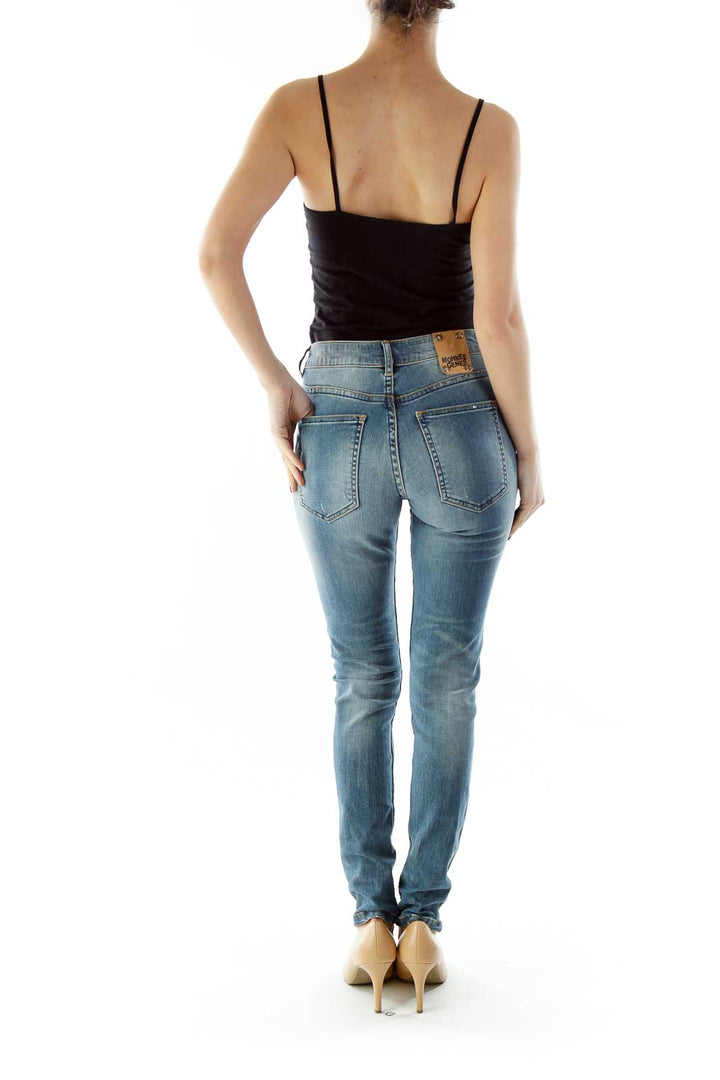 Blue Distressed Skinny Jeans