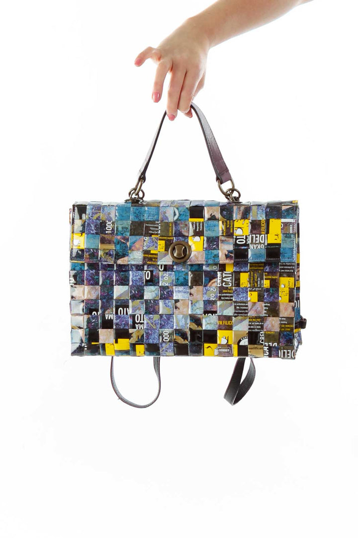 Multicolor Textured Convertible Bag