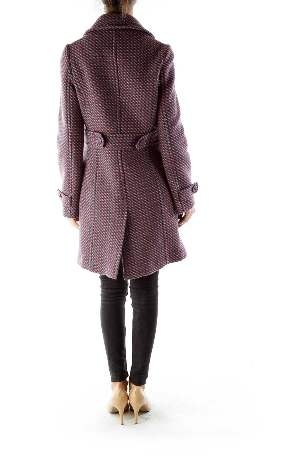 Purple Tweed Woven Coat