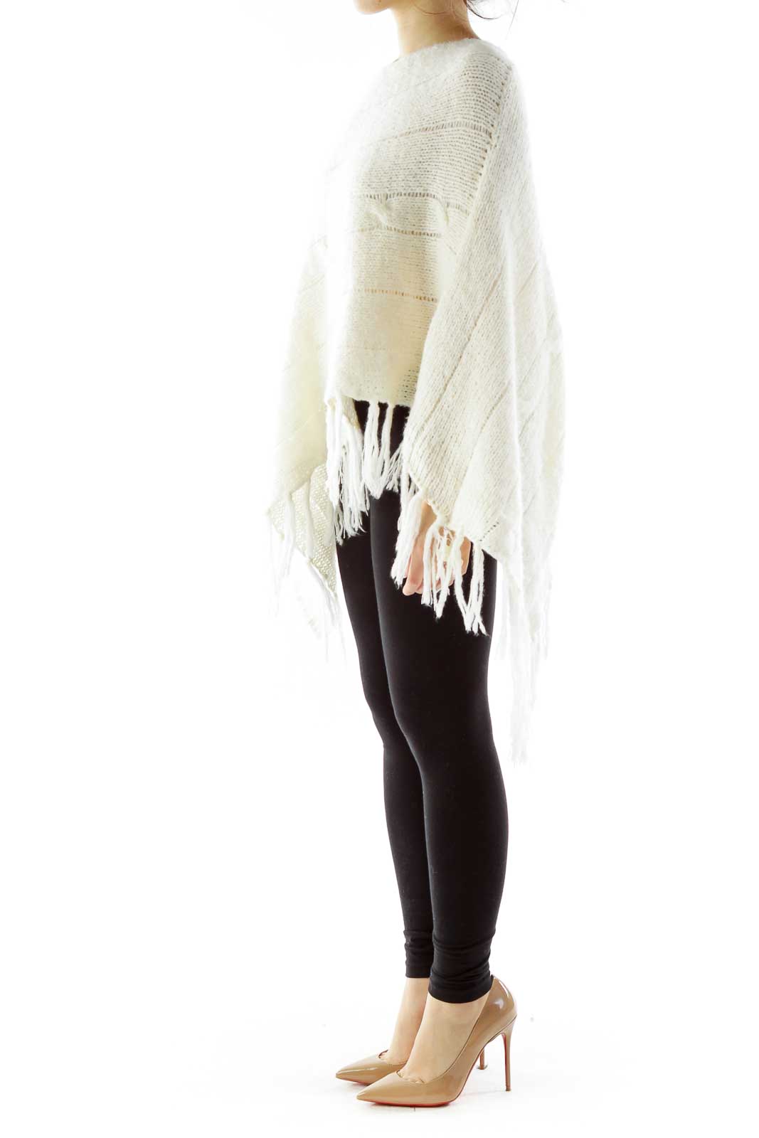 Cream Knit Poncho