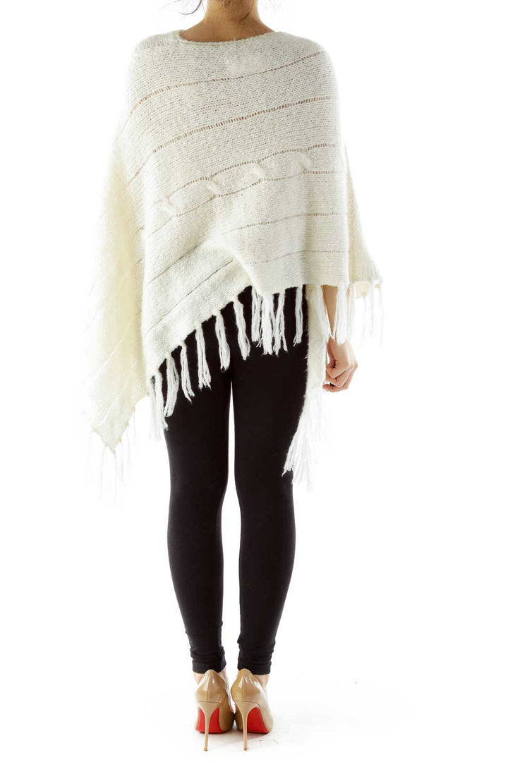 Cream Knit Poncho