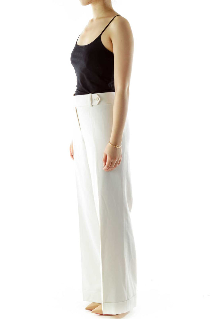 Beige Wide-Leg Pants