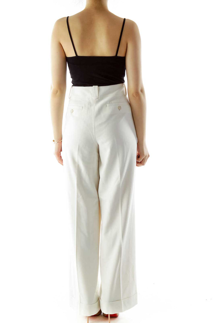 Beige Wide-Leg Pants