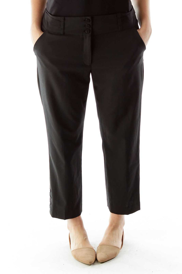 Black Cropped Slacks