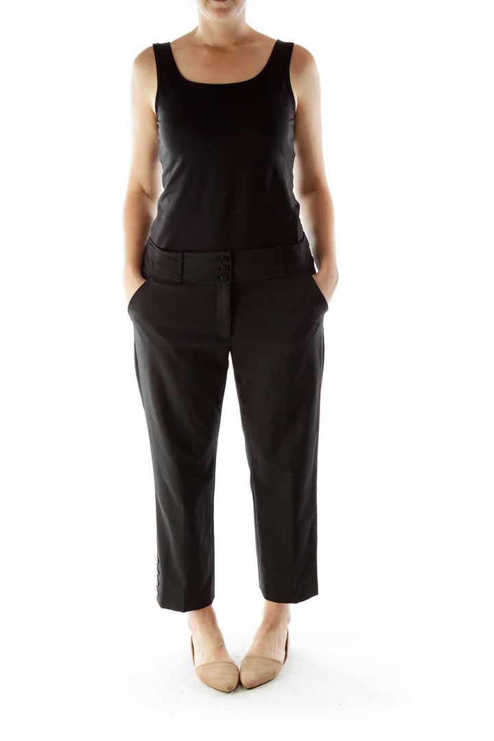 Black Cropped Slacks