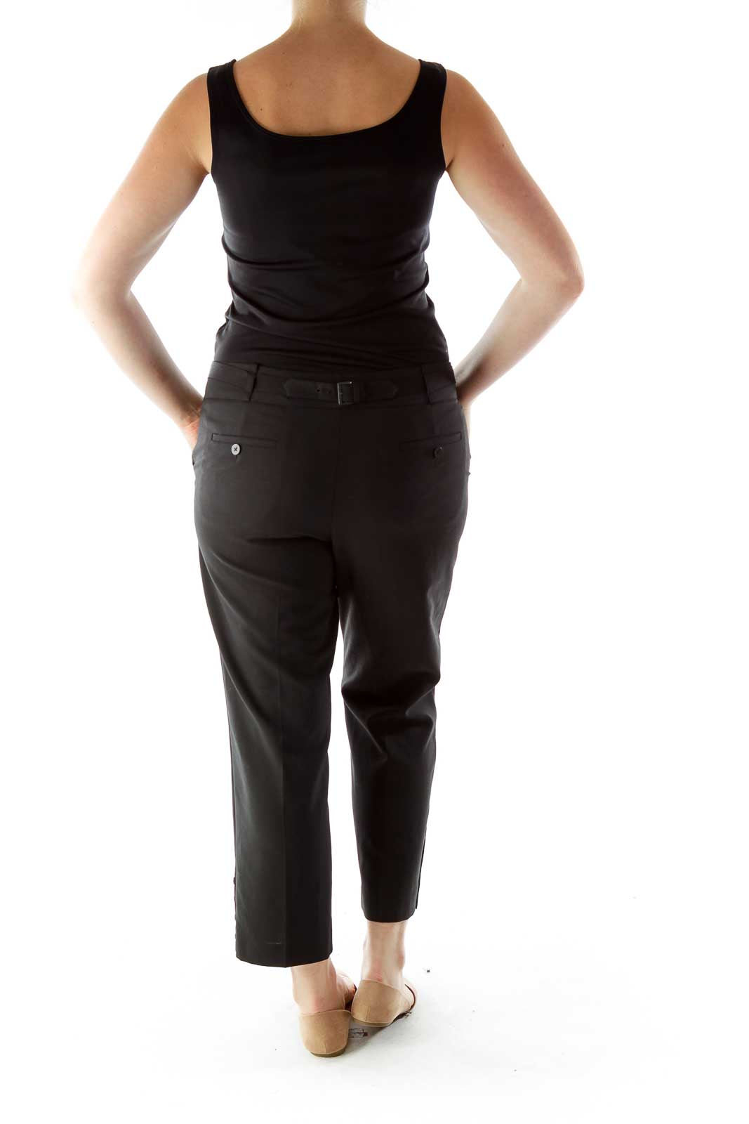 Black Cropped Slacks