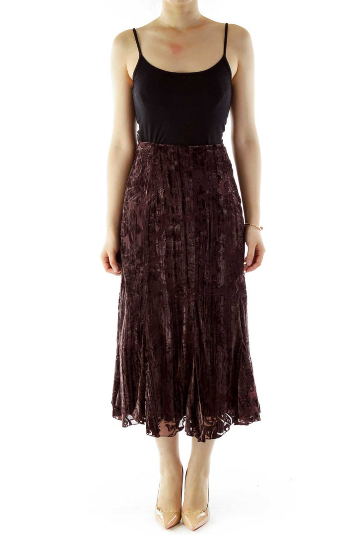 Brown Suede Maxi Skirt