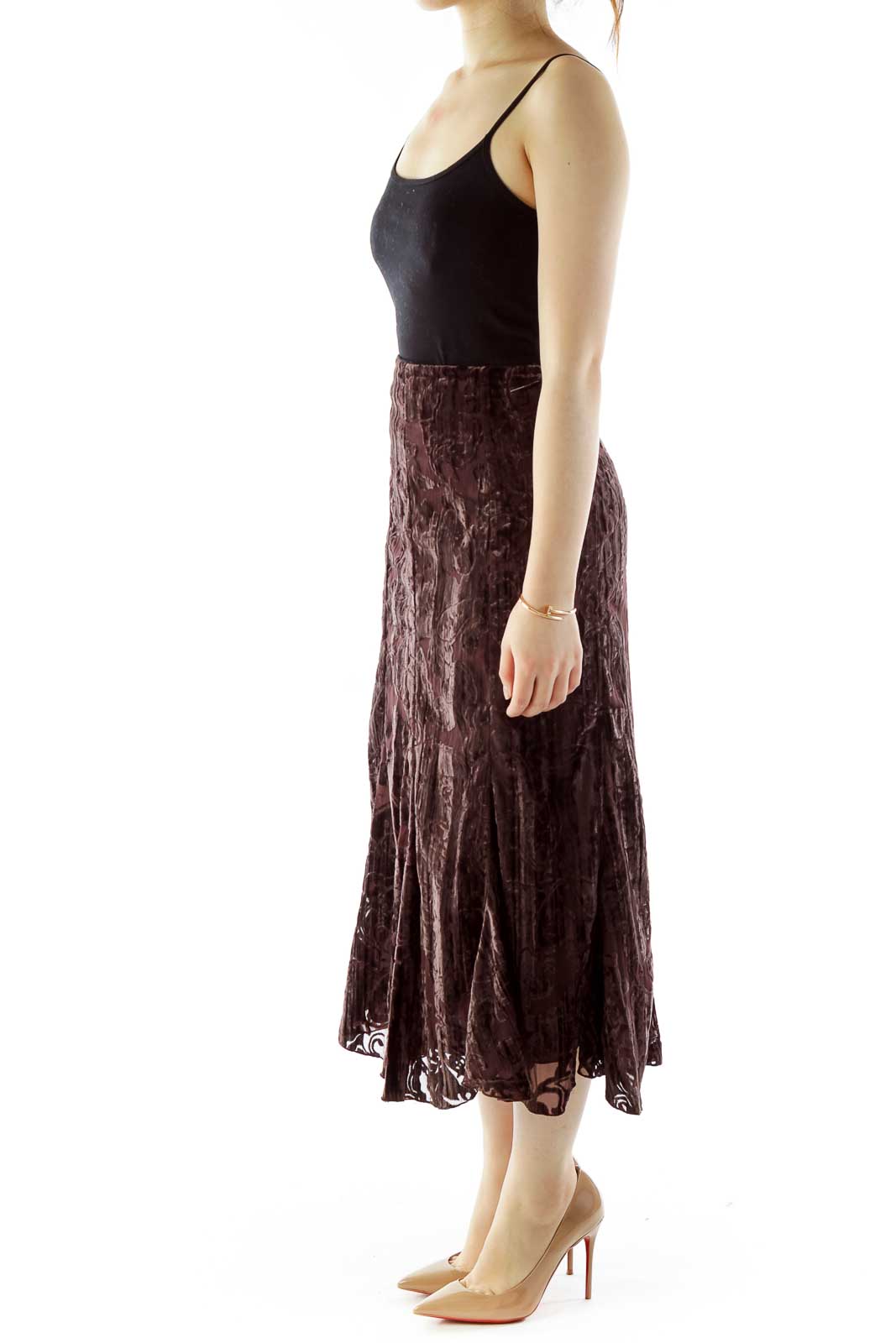 Brown Suede Maxi Skirt