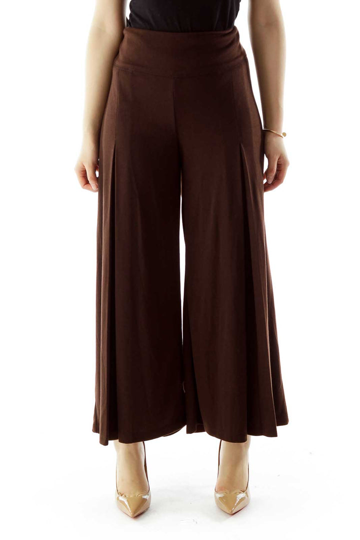 Brown Wide-Leg Pants