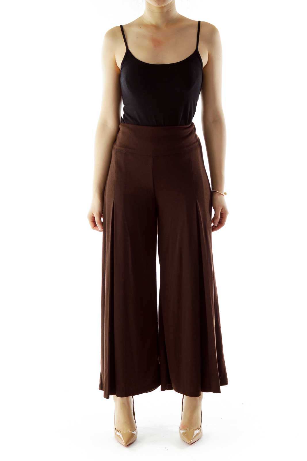 Brown Wide-Leg Pants