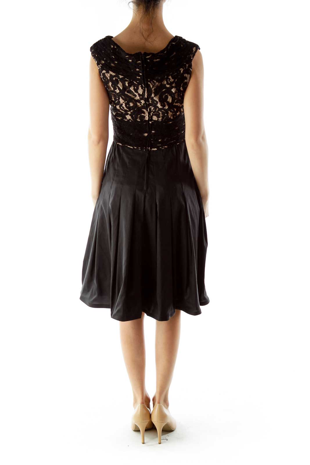 Black Lace Detail Cocktail Dress