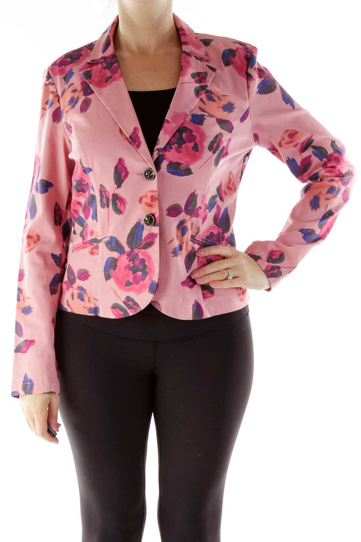 Pink Floral Print Jacket