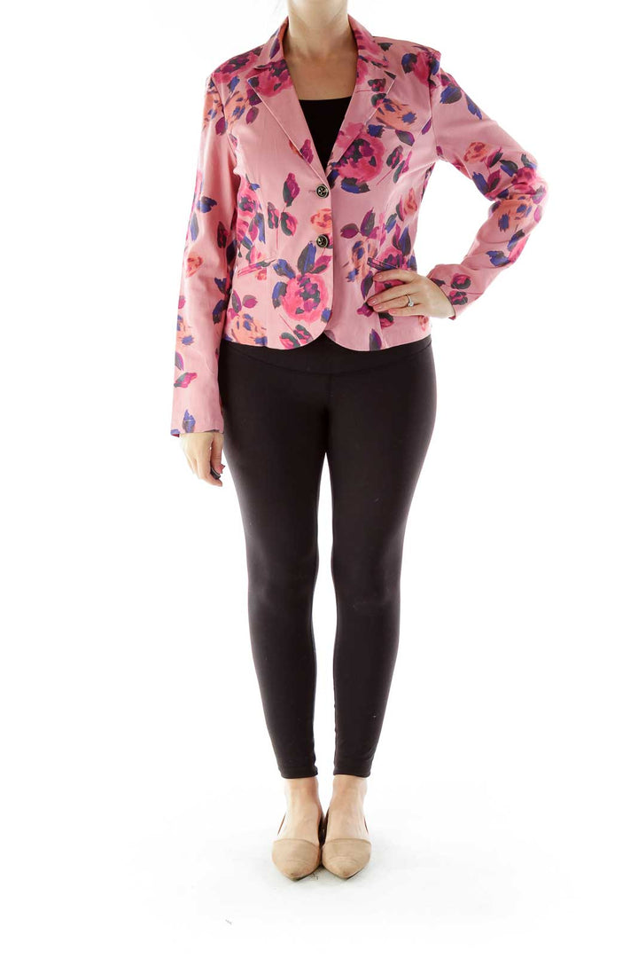 Pink Floral Print Jacket