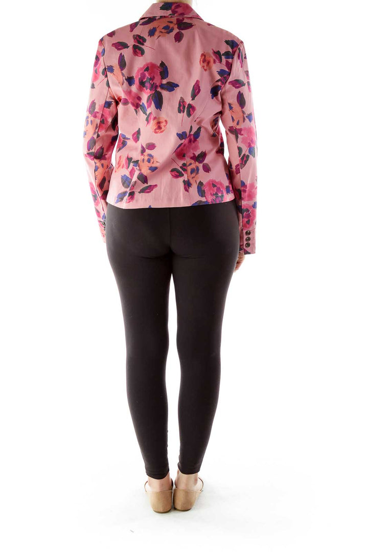 Pink Floral Print Jacket