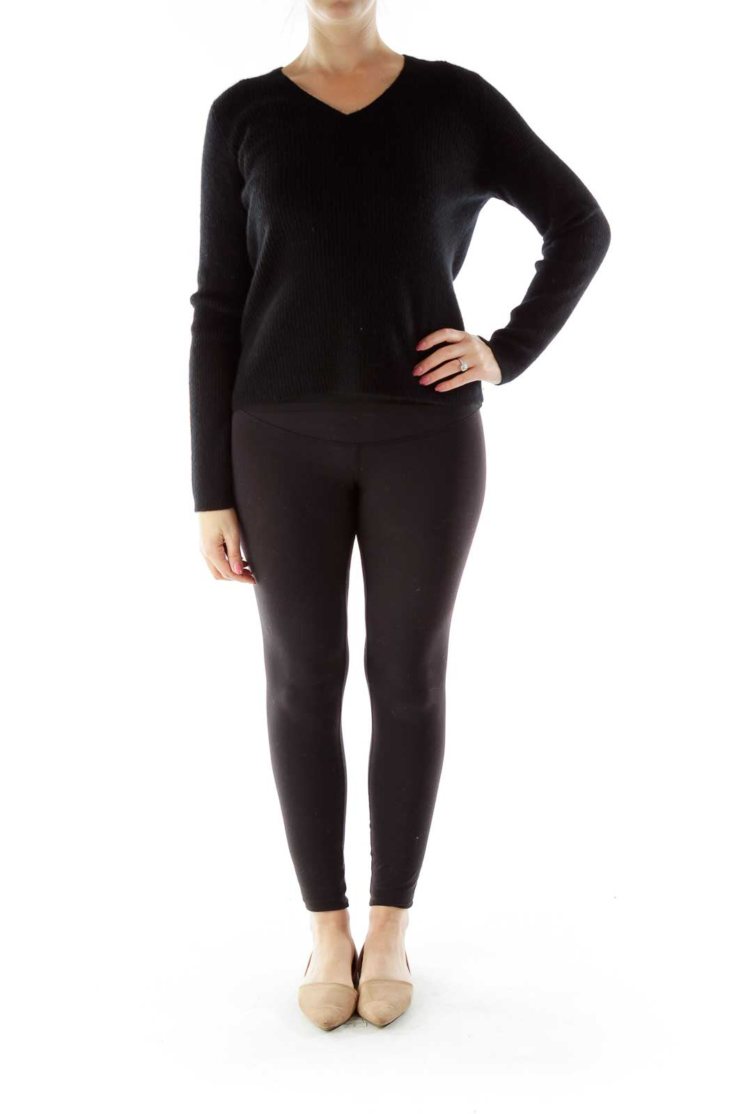 Black V-neck Cashmere Sweater