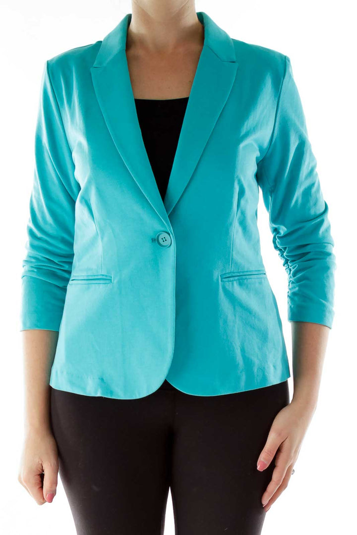 Turquoise Single Button Blazer