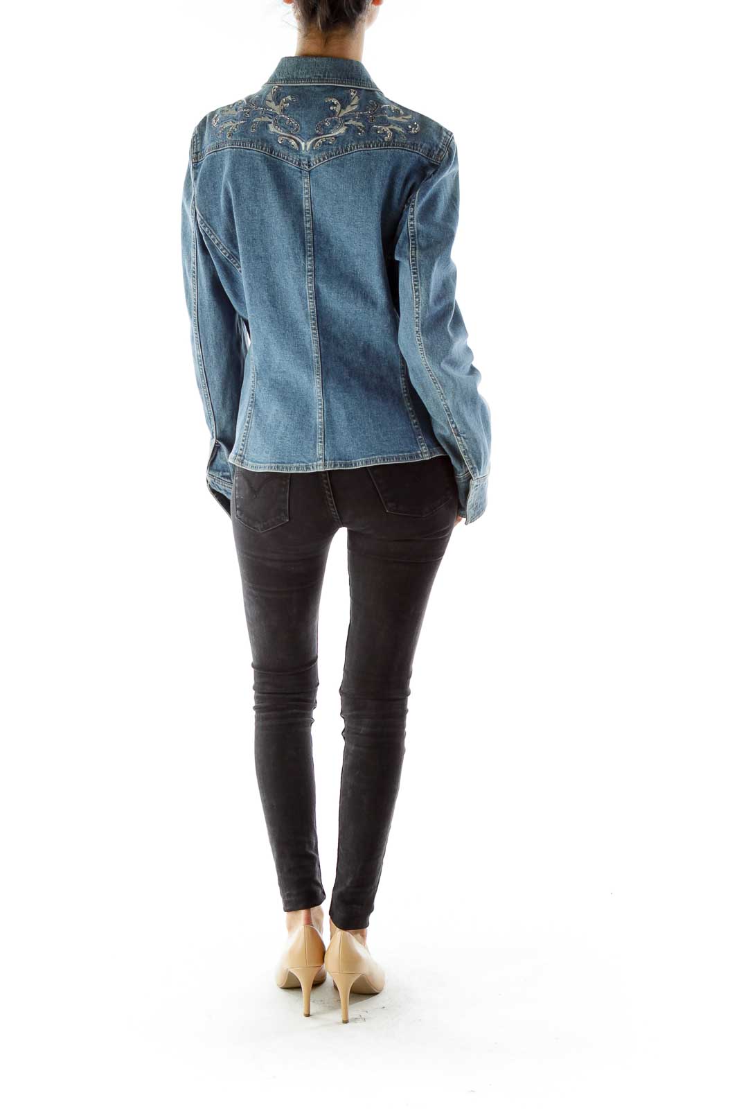 Blue Denim Embroidered Jacket