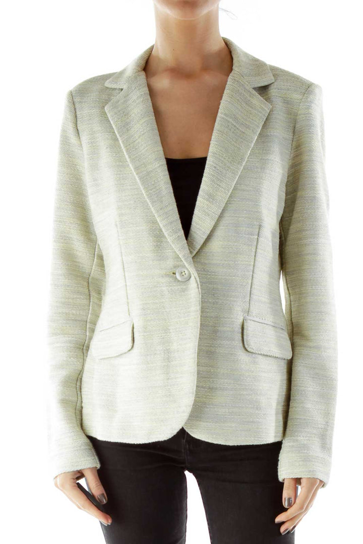 Beige Green Tweed Blazer