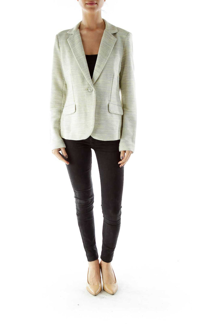 Beige Green Tweed Blazer