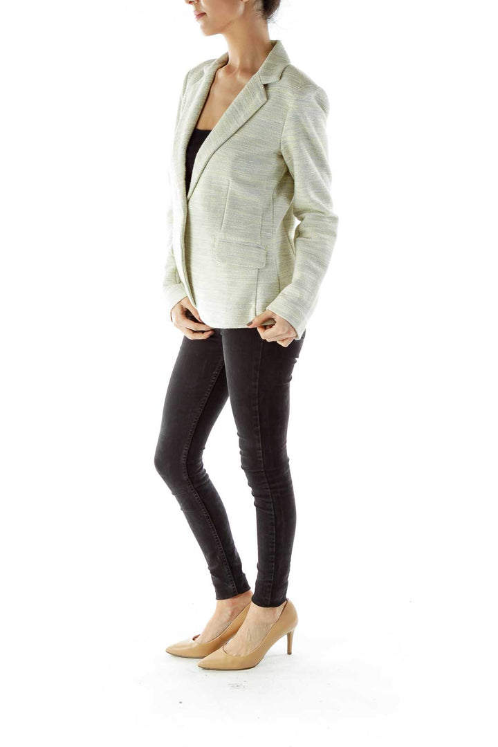 Beige Green Tweed Blazer