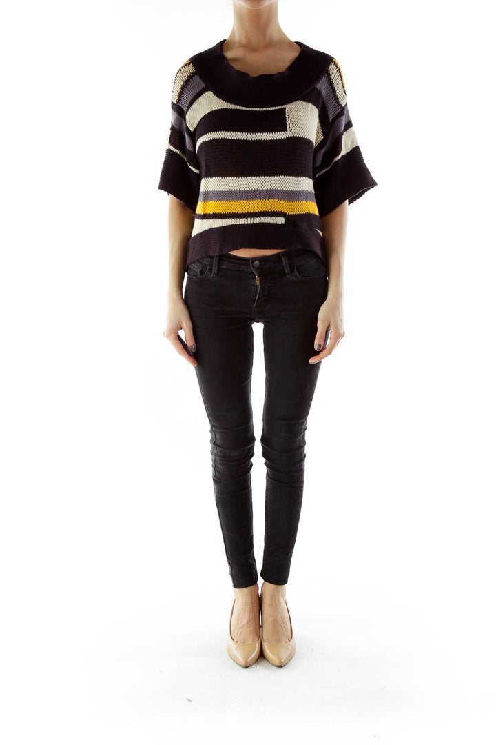 Black Yellow Striped Knit