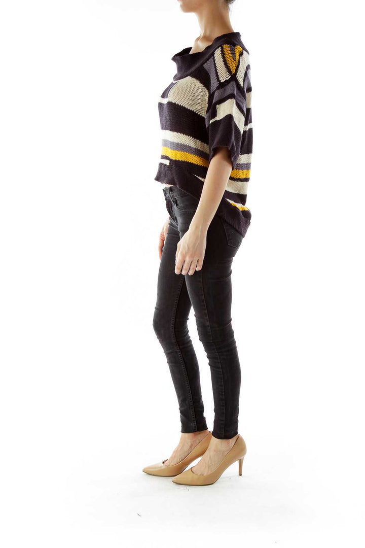 Black Yellow Striped Knit