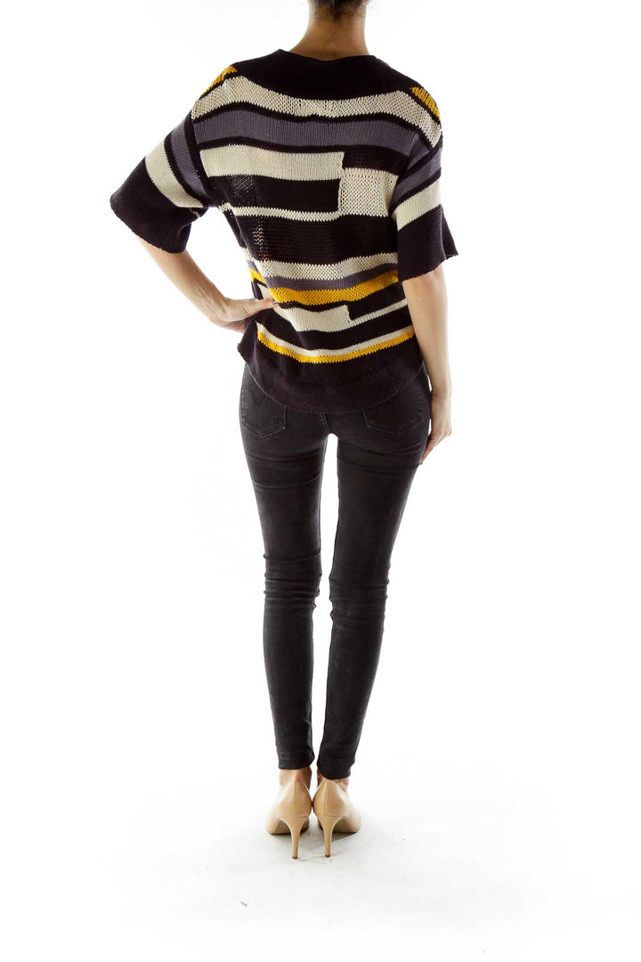 Black Yellow Striped Knit