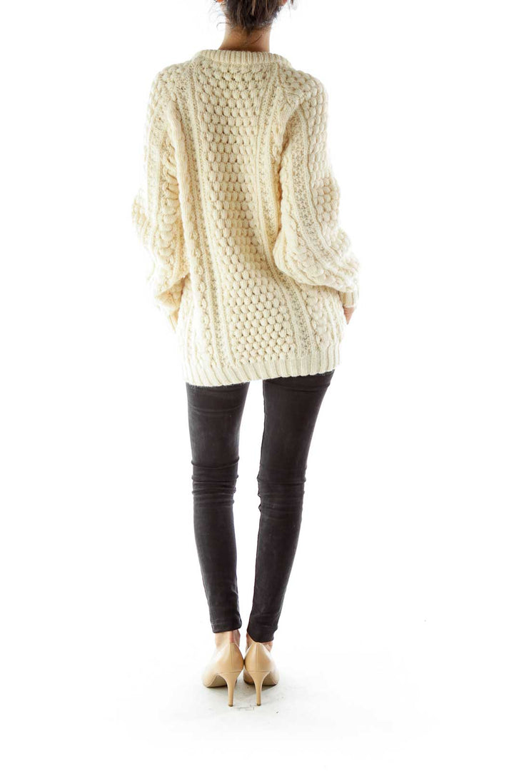 Cream Wool Knit Sweater