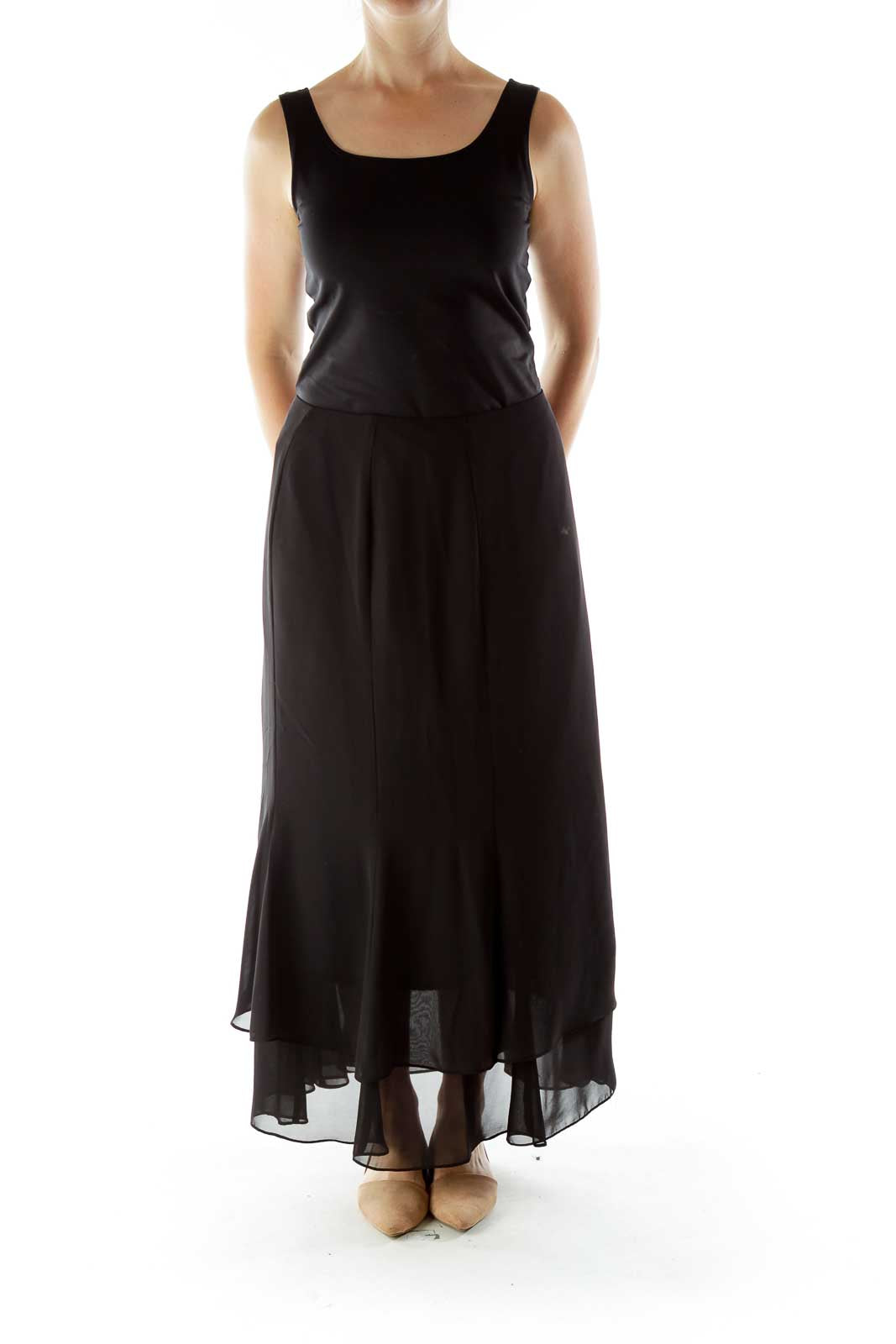 Black Maxi Chiffon Skirt