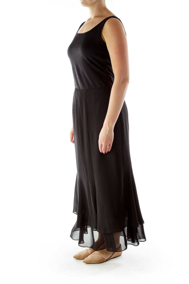 Black Maxi Chiffon Skirt