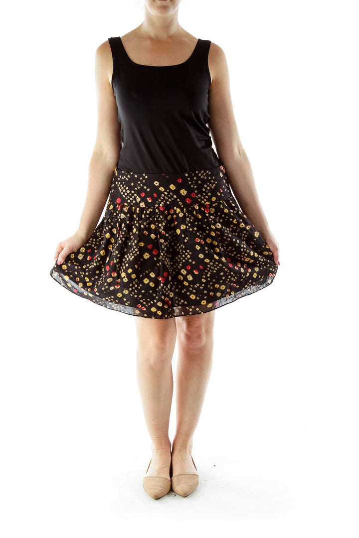 Black Multicolor Skirt