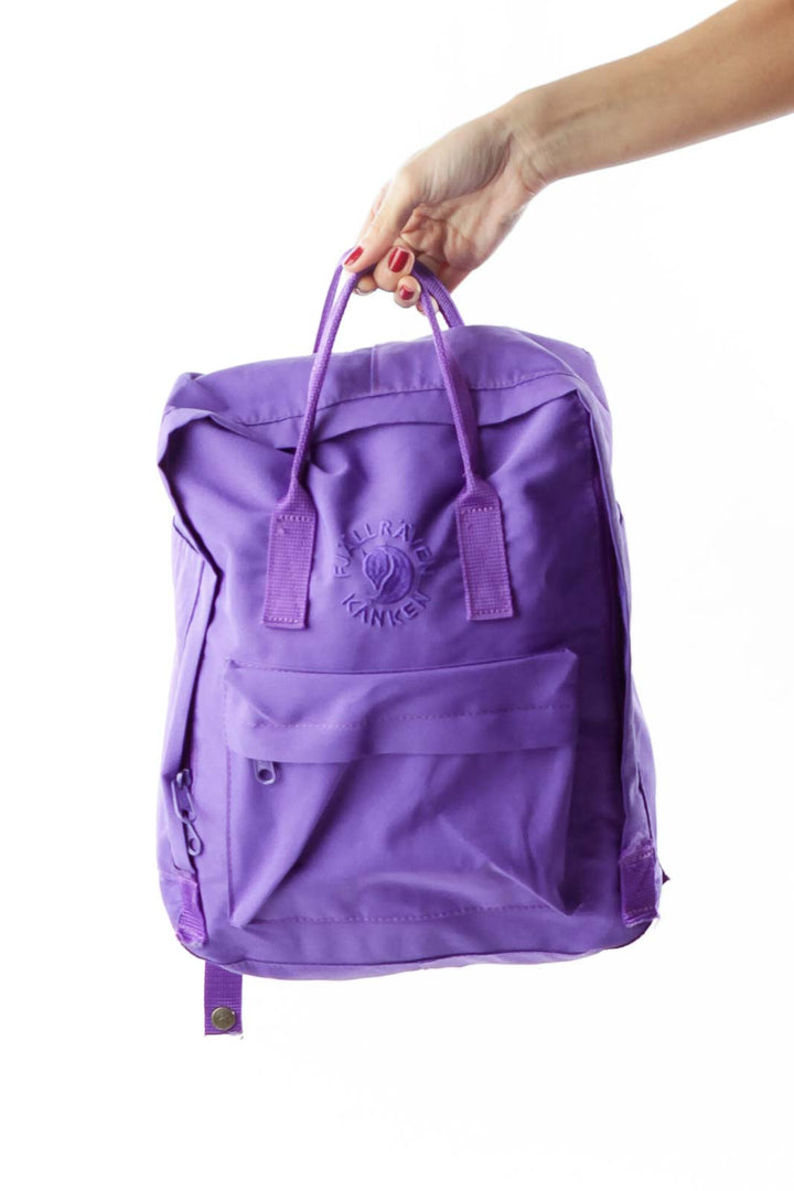 Purple Square Backpack with Pockets