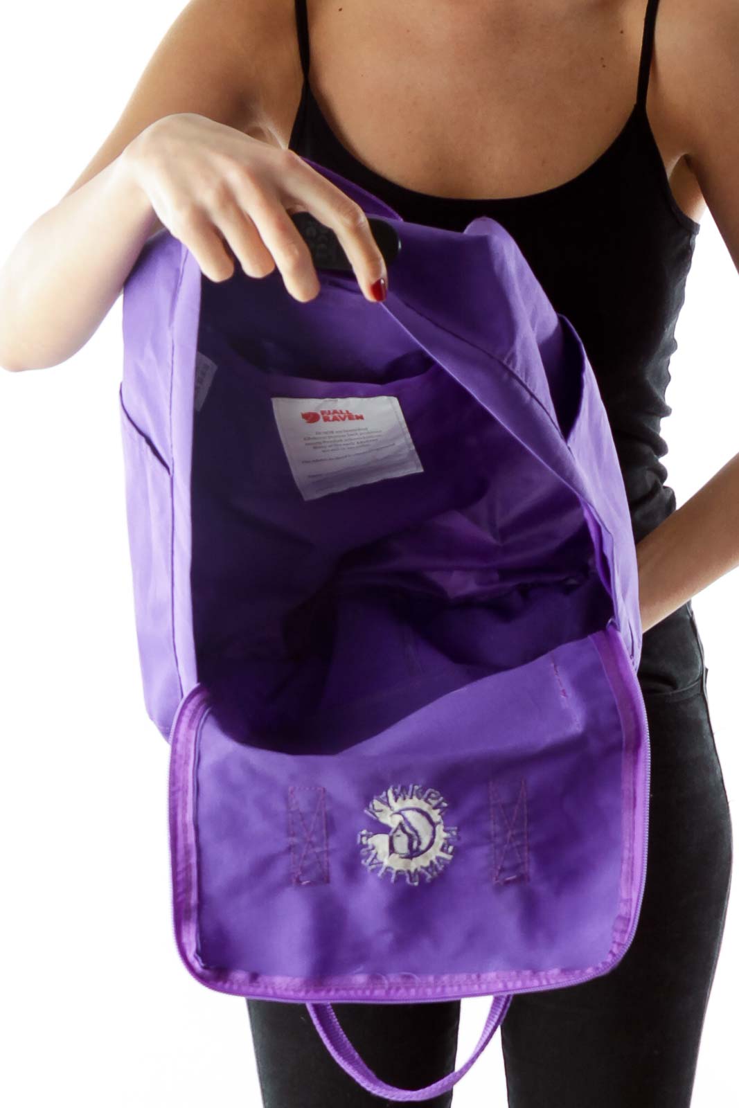 Purple Square Backpack with Pockets