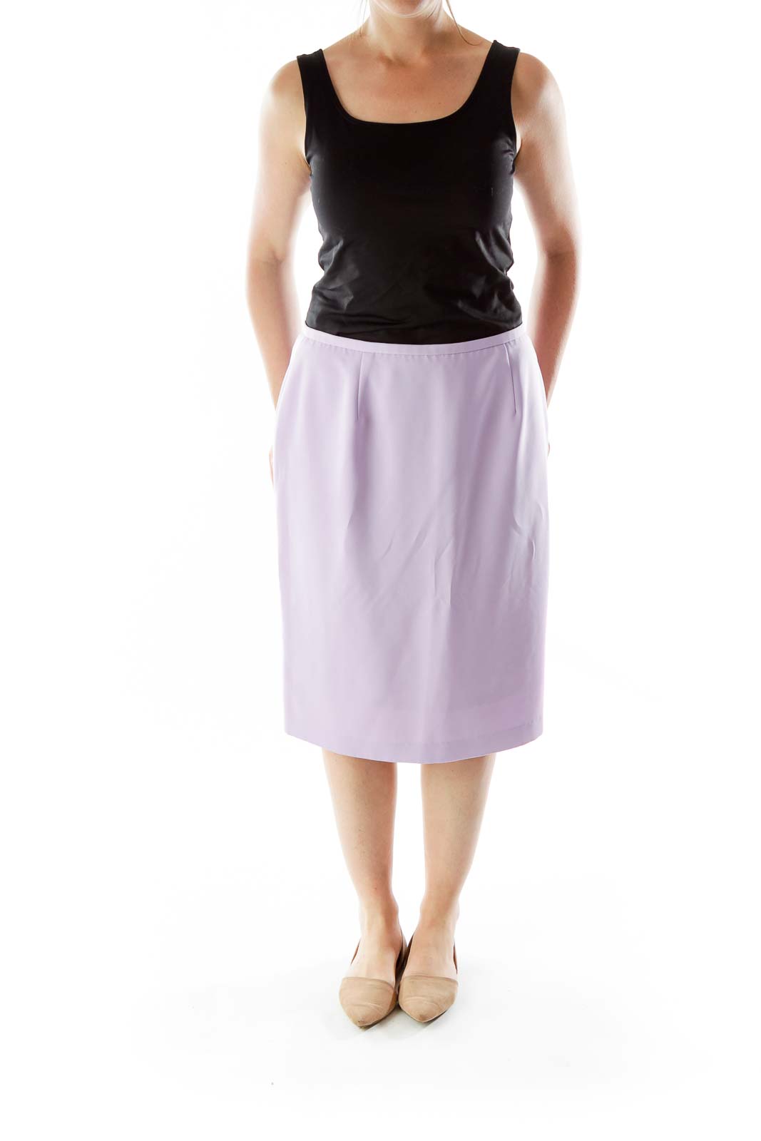 Purple Midi Pencil Skirt