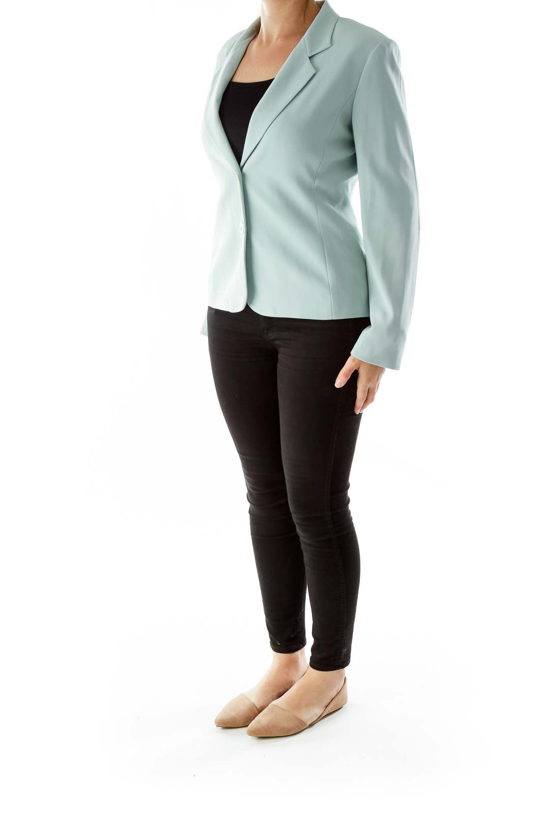 Mint Single-Breasted Suit Jacket