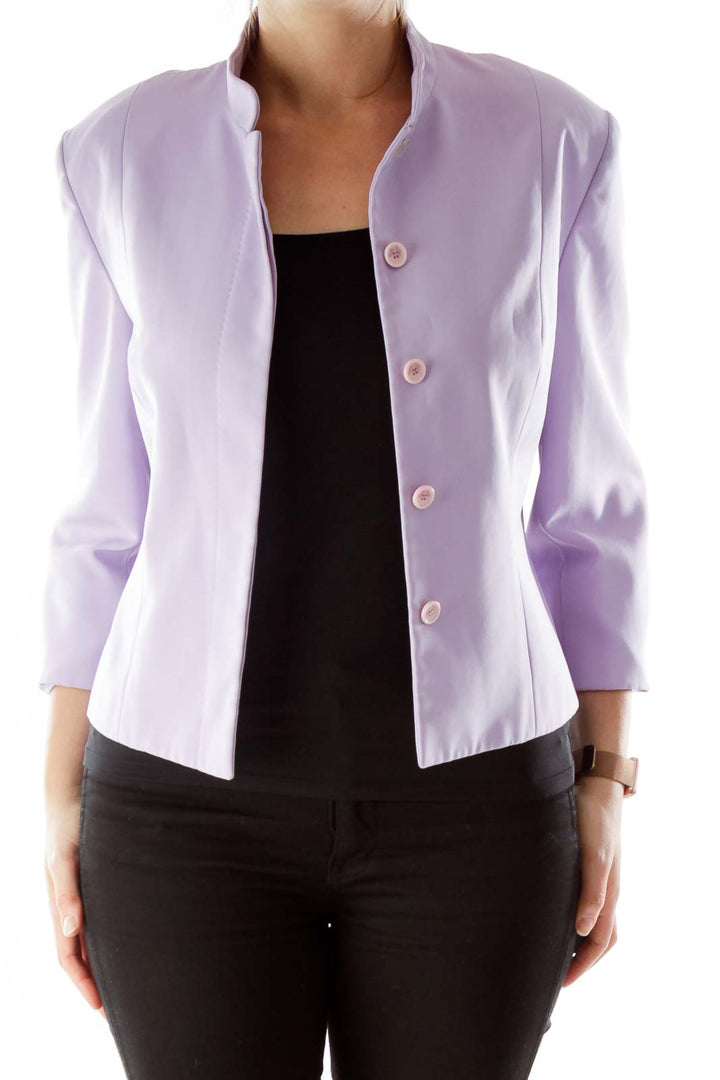 Purple Suit Jacket with Shoulder Pads