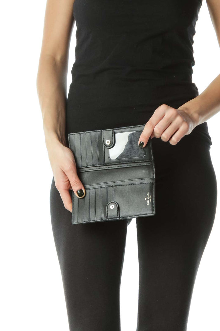 Black White Geometric Leather Clutch