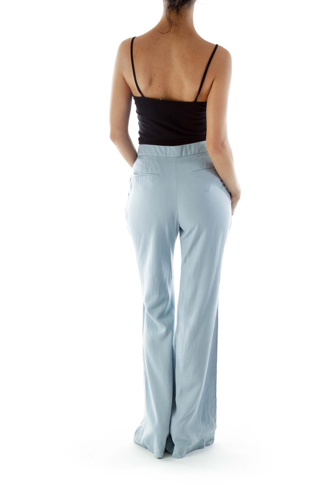 Blue Wide-Leg Loose Pants