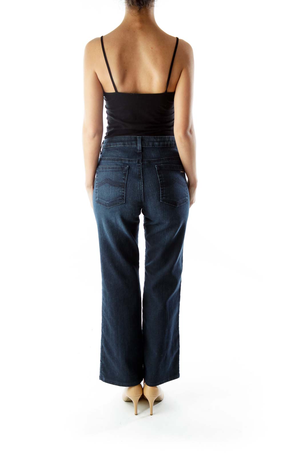 Dark Washed Wide-Leg Denim