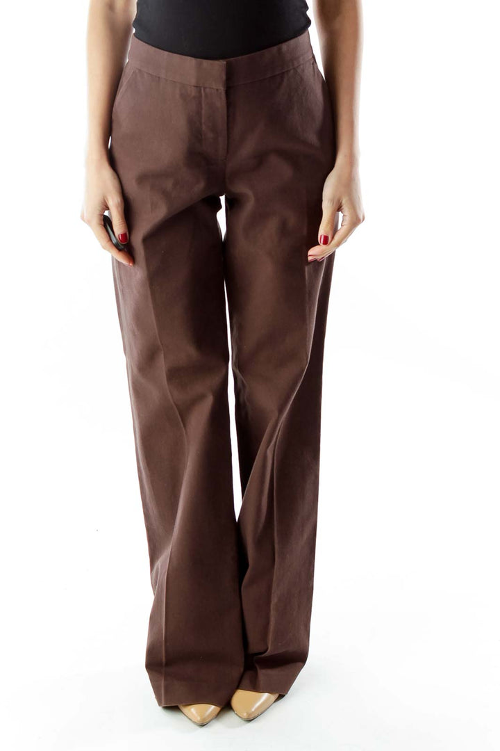 Brown Wide-Leg Pants