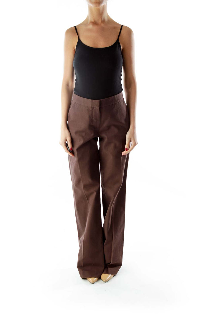 Brown Wide-Leg Pants