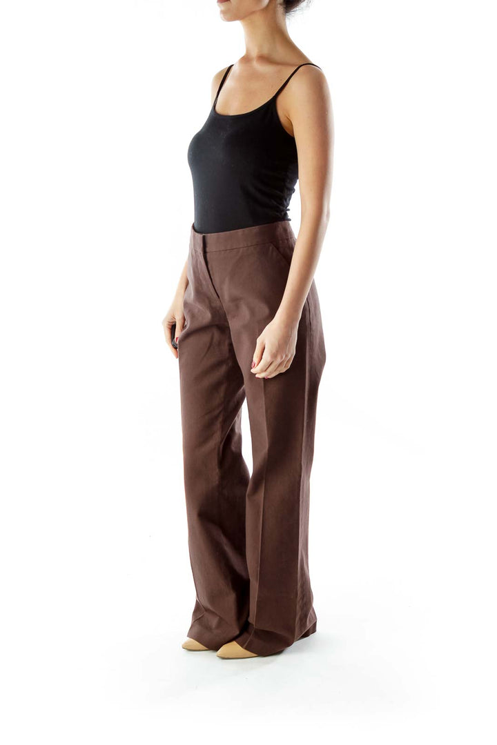 Brown Wide-Leg Pants