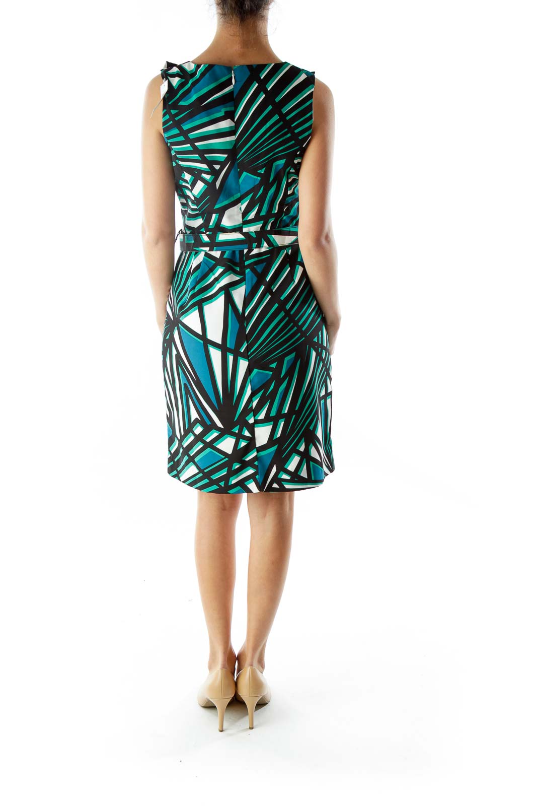 Green Geometric print dress