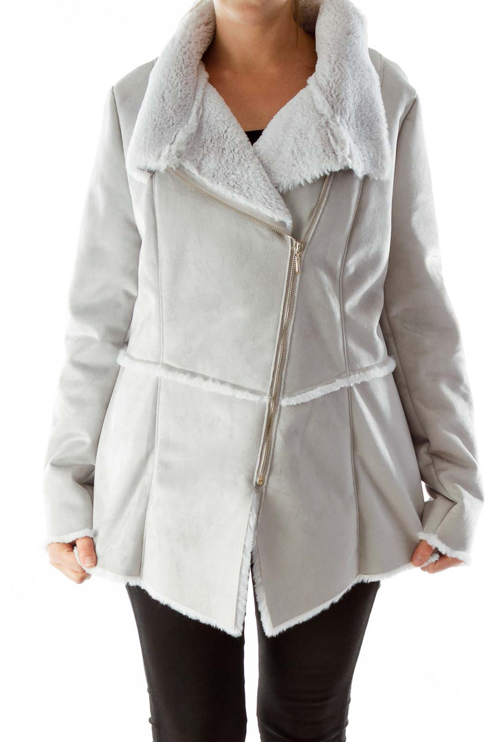 Gray Fur lined coat