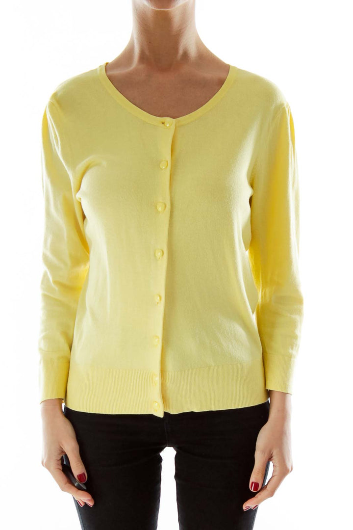 Yellow Buttoned Cardigan