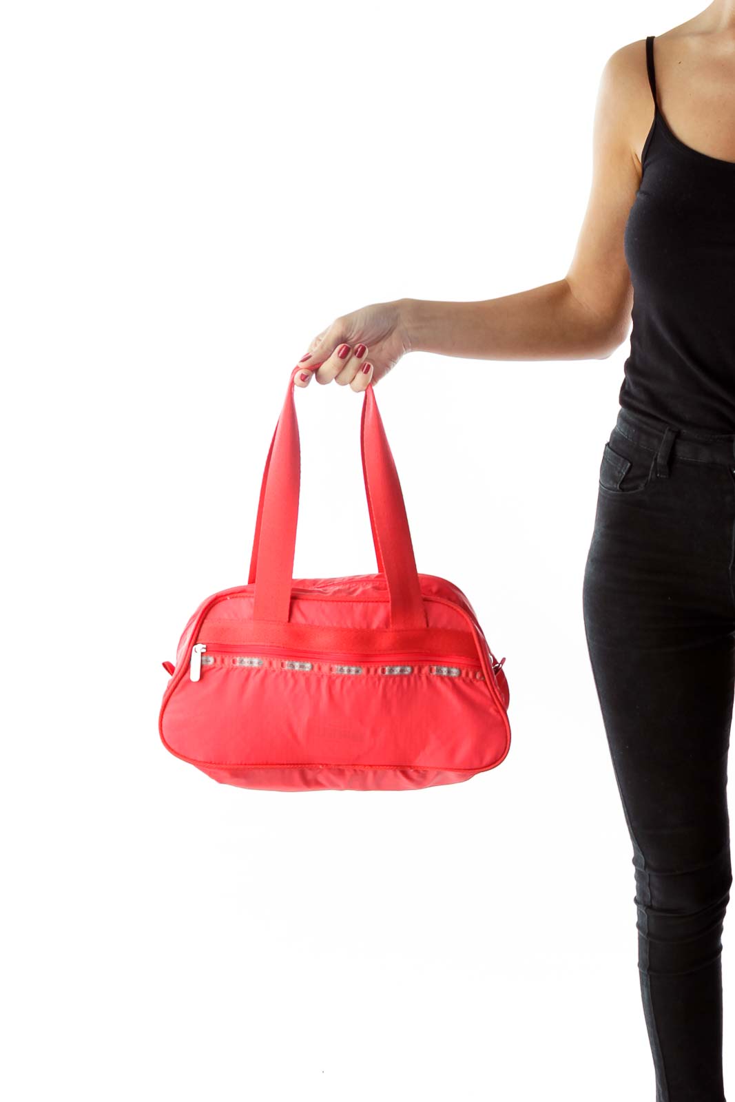 Red Nylon Shoulder Bag