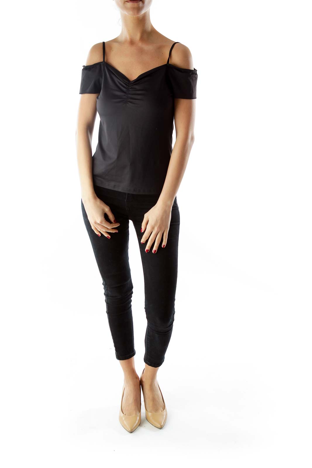 Black Spaghetti Strap T-Shirt