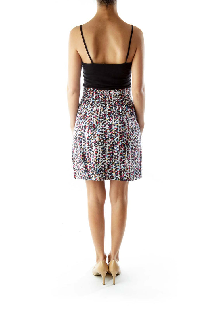 Multicolor Geometric Print Reversible Skirt