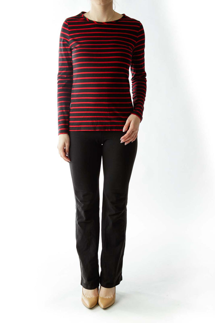 Black Red Striped T-Shirt